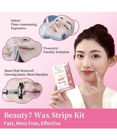 Beauty7 Cold Wax Strips for Women - Upper Lip Hair Removal with Pearl Powder & Chamomile Oil - International Shipping Available - Buy Online on GoSupps.com
