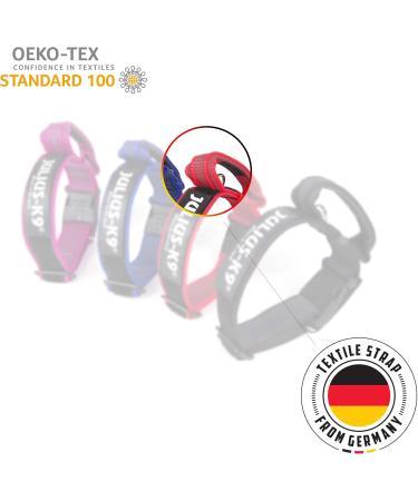 JULIUS-K9 Color & Gray Adjustable Dog Collar - 20mm Width 27-42 cm Size Red-Grey - International Shipping Available - Buy Online on GoSupps.com