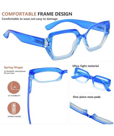Eyekepper Large Frame Reading Glasses for Women - Stylish +2.50 Diopters | Fashionable Blue Readers - Shop Internationally - Buy Online on GoSupps.com