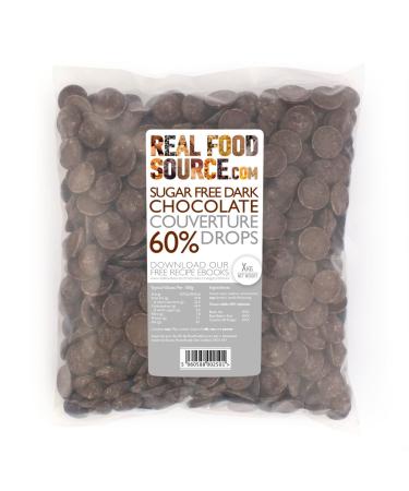 RealFoodSource Sugar Free 60% Dark Chocolate Couverture Drops 2kg - Buy Online on GoSupps.com