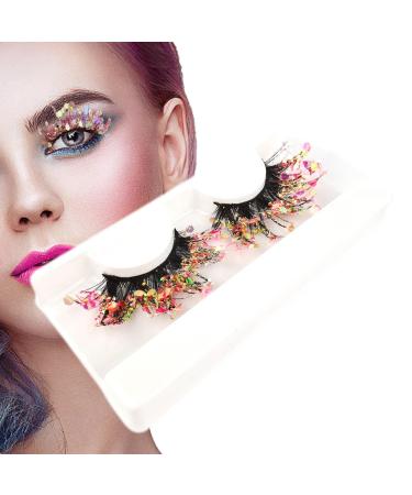 Girls Glitter Lashes - Sparkly 3d Colored Lashes | Wispy Eyelashes | Christmas Lashes | Shiny Dramatic Decorative Eye Strip Lashes For Holiday Eye Makeup Cosplay Props Prom Stage