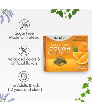 HERBION Sugar Free Loz Orange - 18 CT | Sugar-Free Herbal Cough Drops for International Shipping - Buy Online on GoSupps.com