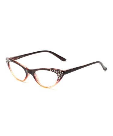 Cat Eye Reading Glasses in Brown/Yellow Fade by Readers.com | The Paulina | +1.75