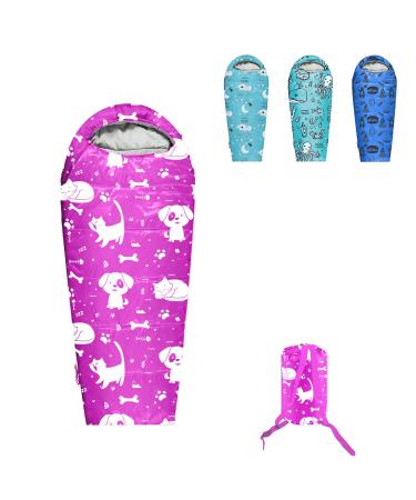 ANJ Outdoors 32F - 59F Youth and Kids Sleeping Bag | Indoor/Outdoor Boys and Girls Sleeping Bag | Mummy Style, Lightweight Sleeping Bag for Kids Pink kids up to 4'3