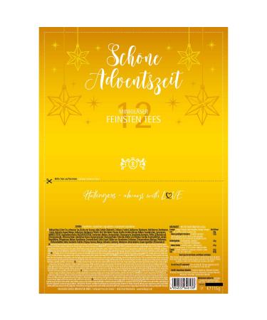 Hallingers Advent Season Tea Gift Set - 12 Vegan & Gluten-Free Varieties in Screw Glasses | Perfect for Christmas Mother's Day & Father's Day Gifts - Buy Online on GoSupps.com