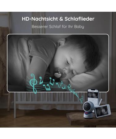 Boifun Baby Monitor with AI Tracking & 1080p HD Camera | 5 LCD Display Zoom & Zone Alarms - Perfect for International Shipping - Buy Online on GoSupps.com
