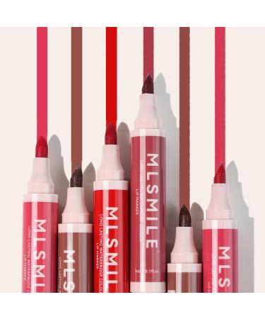 Long Lasting Red Lip Marker - Waterproof Lip Stain & Lip Liner Pencil | Hydrating & Transfer-Proof Matte Finish | Highly Pigmented (04# RED - Buy Online on GoSupps.com