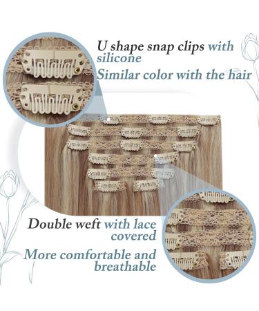 Buy Runature Balayage Clip In Hair Extensions - Real Hair 30cm 7pcs 80g - #18/22 & #18/26 - Perfect for International Shipping - Buy Online on GoSupps.com