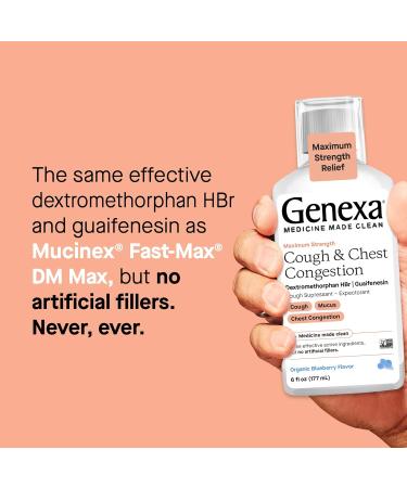 Genexa Cough & Chest Congestion Oral Suspension 6 FL Oz Blueberry Flavor - Maximum Strength Relief - Buy Online on GoSupps.com