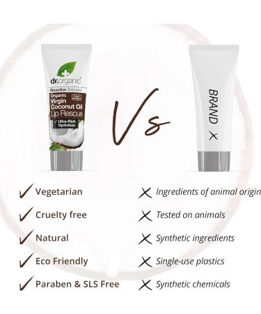 Dr Organic Organic Coconut Oil Lip Rescue Serum Natural Vegetarian Cruelty Free Paraben & SLS Free 10ml (Pack of 3) 10 ml (Pack of 3) - Buy Online on GoSupps.com