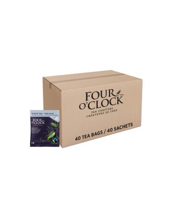 Four O'Clock Organic Fairtrade Black Tea English Breakfast Non-Gmo Kosher Gluten-Free 40 Count Pyramid 231g 40 Tea Bags English Breakfast