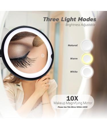 10x Lighted Magnifying Makeup Mirror with Suction Cups - Easy Install, 360 Swivel Joint - Buy Online on GoSupps.com