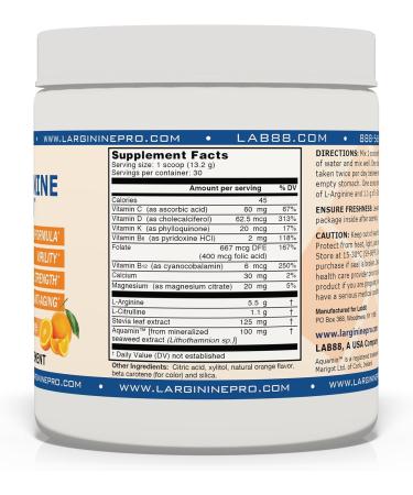 L-ARGININE PRO 2-Pack Orange and Raspberry & Great Tasting | Blood Flow | Pre-Workout Drink | Increased Energy | Vitamins C B6 B12 K & More - Buy Online on GoSupps.com