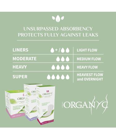 Organyc 100% Certified Organic Cotton Panty Liner - Light Flow (Folded) - 24 Count Pack of 1 - Buy Online on GoSupps.com