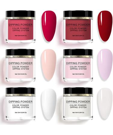 MKNZOME 6 Colors Dip Powder Nail Kit Nude Pink White Dipping Powder Starter Kit Nail Powder Nail Accessories Nail Art Set Nail Kit for Beginners Dip Manicure Kits Gift for Girls and Women #1 - Buy Online on GoSupps.com