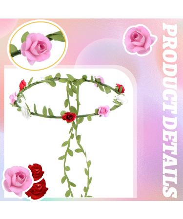 eBoot 10 PC Multicolor Flower Crown Headbands for Festival Wedding Party - Buy Online on GoSupps.com
