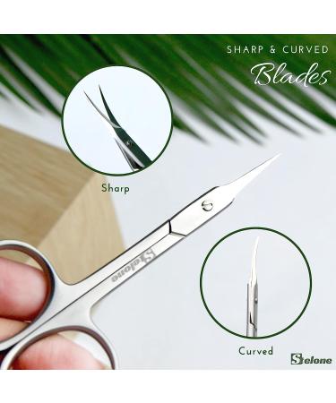 Stelone Premium Small Curved Cuticle Scissors - Stainless Steel Manicure Tool for Women - Buy Online on GoSupps.com