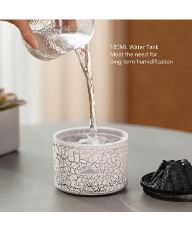 180ml Auto Shut Off Aromatherapy Diffuser & Humidifier - White Volcano Flame Essential Oil Diffuser for Bedroom - Buy Online on GoSupps.com
