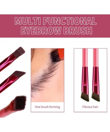 4D Hair Stroke Brow Stamp Brush - Dark Brown | Multifunctional Ultra-Thin Angled Brush for Brow Powders, Creams, Gels, and Waxes - Buy Online on GoSupps.com