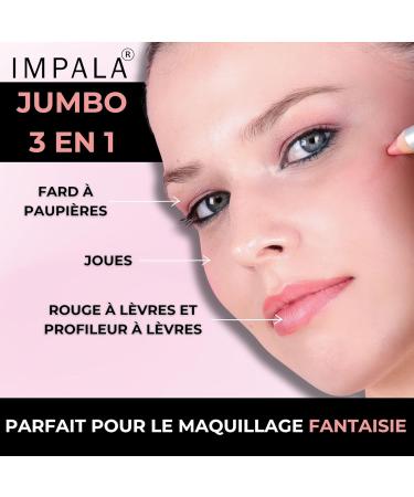 Impala 3-in-1 Jumbo Pencil | Color 06 Light Silver | Eyeshadow Lipstick and Blush | Smooth and Long-Lasting Texture | Inten - Buy Online on GoSupps.com