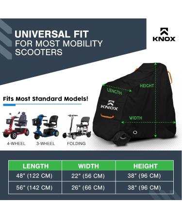 KNOX Mobility Scooter Cover 600D Mobility Scooter Covers Waterproof & Dustproof Protection with Storage Bag Adjustable Strap Quick Release Buckle & Reflective Handles 48" x 22" x 38" 48"L x 22"W x 38"H - Buy Online on GoSupps.com