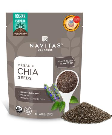 Navitas Organics Chia Seeds, 8 oz. Bag, 19 Servings  Organic, Non-GMO, Gluten-Free