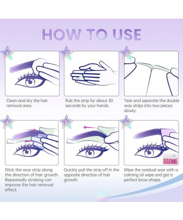 LaWink Eyebrow Wax Strips Kit - 24 Strips for Facial Hair Removal with Calming Oil Wipes - Buy Online on GoSupps.com