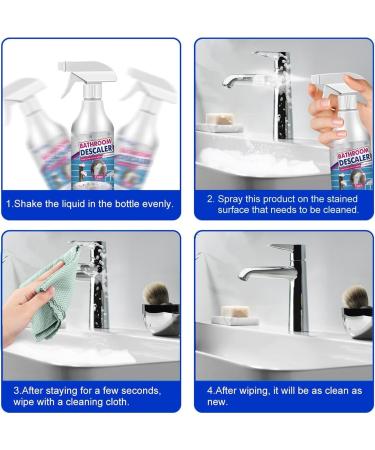 Stubborn Stains Cleaner Bathroom Descaler Cleaner Limescale Cleaner All-Purpose Bathroom Descaler Foam Spray for Bathroom Toilet Kitchen Floor Glass (2PCS) - Buy Online on GoSupps.com