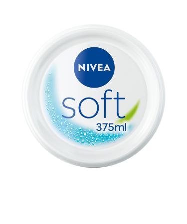 Nivea soft moisturizing multipurpose care cream (1 x 375 ml) intensive hydration body cream body care with jojoba oil and vitamin E 375 ml (1 Pack)