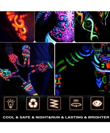 Glow in the Dark Neon Face Body Paint Set - 6 Colors, Washable Black Light Makeup for Party, Halloween, Christmas, Cosplay - 0.48oz Tubes - Buy Online on GoSupps.com