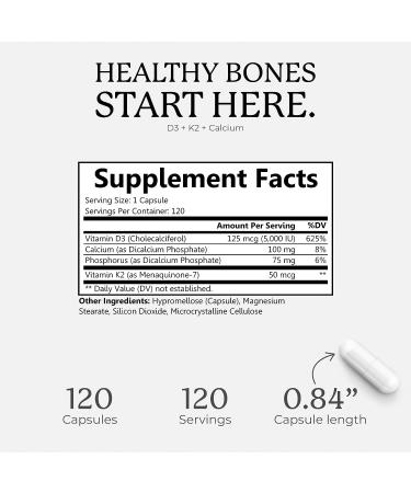 Bliss Serenity Vitamin D3 K2 5000 IU with MK-7 - 120 Vegcaps - Ultimate Absorption Formula - Buy Online on GoSupps.com