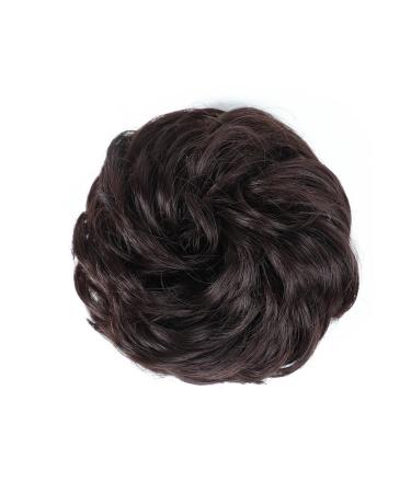 Hair Bun Hairpiece for Women Synthetic Hair Bun Messy Chignon Ponytail Hair Extensions Elastic Rubber Band Scrunchies for Women Blonde Brown Wave Bun Hair Chignons(Q-M2-33)