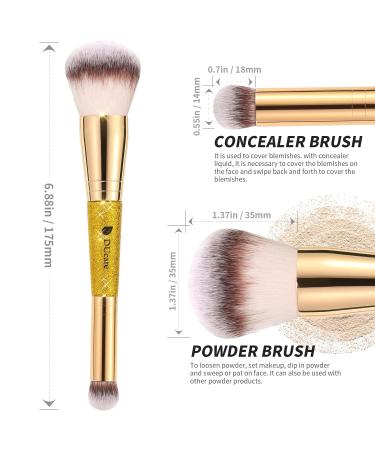Ducare Double-Ended Foundation Brush - Ultimate Contour & Bronzer Makeup Brush for Liquid Powder Concealer & Cream Blending - Buy Online on GoSupps.com
