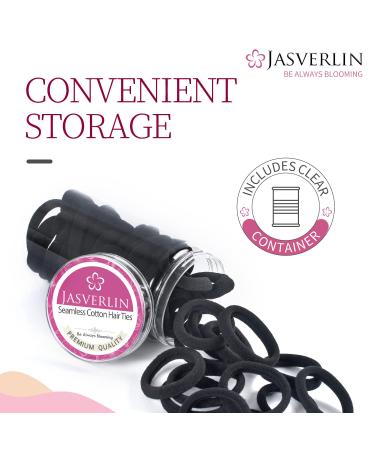 JASVERLIN White Cotton Hair Ties - 100 pcs Soft Ponytail Scrunchies for Women, No Damage Seamless Elastic Bands - Buy Online on GoSupps.com