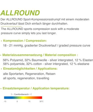 Buy 'Under Pressure' Sport Compression Stockings (18-21 mmHg) - Made in Germany | Sizes 43-46 M/L Black - International Shipping Available - Buy Online on GoSupps.com