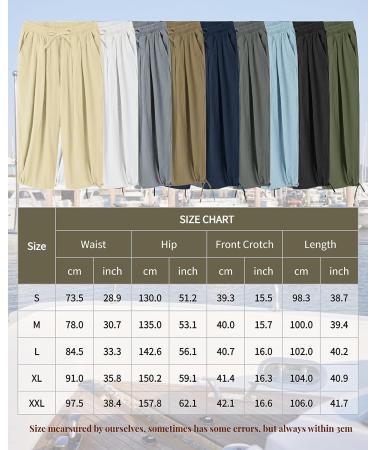 COOFANDY Men's Cotton Linen Harem Pants | Drawstring Elastic Waist | Lightweight Casual Trousers | Black (Large) - Buy Online on GoSupps.com