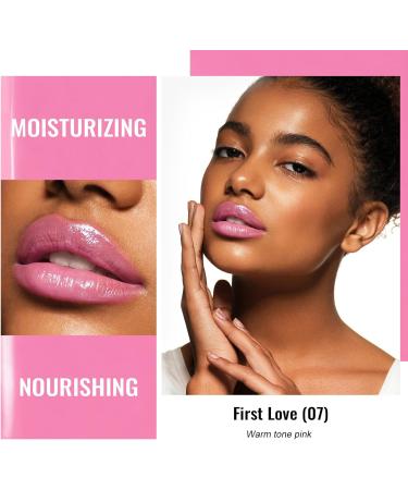 Oulac Warm Pink Lipstick - Moisture Shine Hydrating Lipstick & Tinted Lip Balm | Juicy Glossy Finish Vegan Cruelty-Free - First Love (07) - Buy Online on GoSupps.com