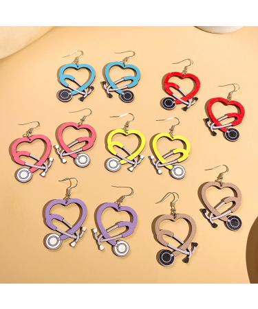 Medical Theme Earrings | Heart Stethoscope & Nurse Cap Jewelry | Perfect Gifts for Doctors Nurses & Medical Students - Buy Online on GoSupps.com