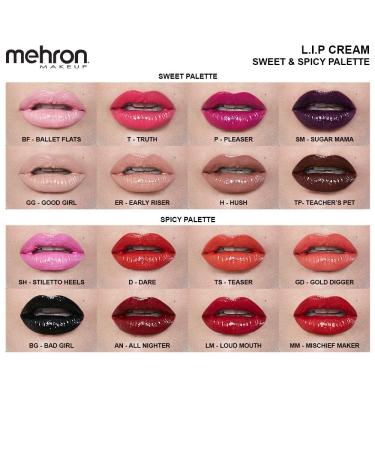 Shop Mehron Makeup Highly Pigmented Semi-Matte Lip Cream - 8 Color Palette (Sweet) | International Shipping Available - Buy Online on GoSupps.com