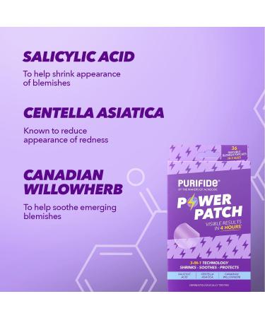 Purifide by Acnecide 3-in-1 Power Patch - 36 Spot Patches for Emerging Spots | Salicylic Acid Pimple Patches for Blemish-Prone Skin - Buy Online on GoSupps.com
