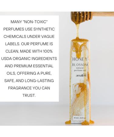 Amallow All Natural Non-Toxic Perfume Roller - Made With Pure and Organic Essential Oils - Hints of Honey Vanilla Lavender Frankincense Bergamot Rosemary & Chamomile (Honey Blossom) - Buy Online on GoSupps.com