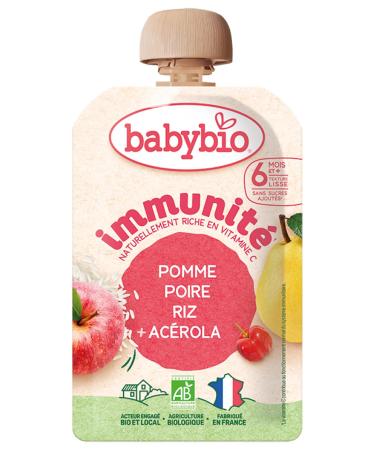 BABYBIO pomme poire riz ac rola immunit Rose 100 grammes