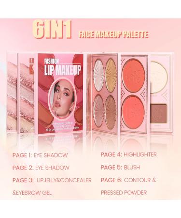 Palette de livres de maquillage | avec illuminateur et clat - Blush et palette de fards paupi res | pour femme pour anniversaire Saint-Valentin voyage vacances f te camping sc ne ext rieure - Buy Online on GoSupps.com