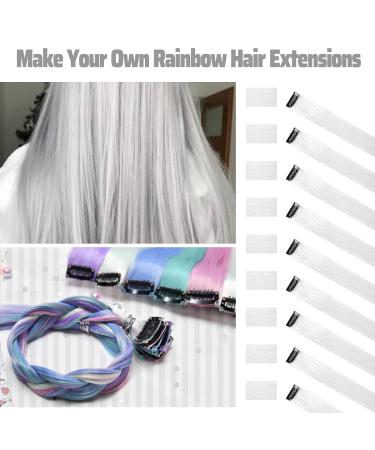 22 Inch White Clip-In Hair Extensions for Girls | Colorful Straight Party Highlights | 10 PCS Colored Hair Accessories - Buy Online on GoSupps.com