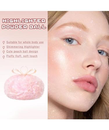 Highlighter Makeup Powder - Plush Peach Glitter Puff for Face Body & Hair | Shimmer & Shine Illuminator - Diamond Glow Pink (1 Count - Buy Online on GoSupps.com
