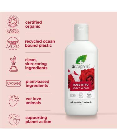 Buy Dr Organic Rose Body Wash 250ml - Nourishing & Hydrating | International Shipping Available - Buy Online on GoSupps.com