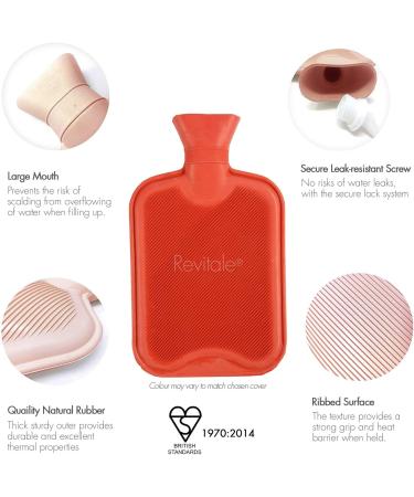 Revitale Luxury Royal Blue Faux Fur Pom Pom Hot Water Bottle - 2 Litre - Buy Online on GoSupps.com