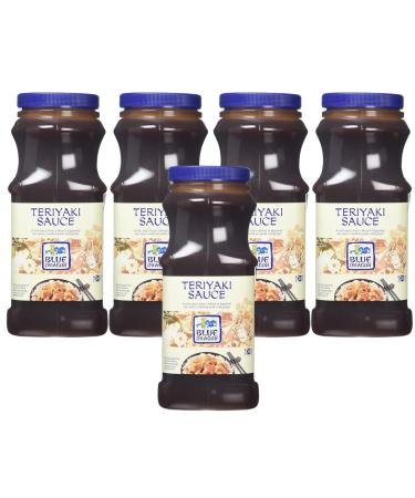 Teriyaki Sauce Blue Dragon 1 Litre | Sweet & Savoury Teriyaki-Noodles Marinade for Chicken Beef Salmon - Vegetables Gluten Free Vegan - Pack of 5 X 1 ltr