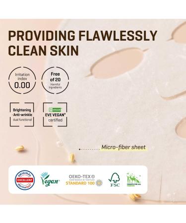 SOME BY MI Galactomyces Glutathione Glow Serum Mask - 10 Pack | Brightening Korean Sheet Masks for Dull Skin | Enhance Texture & Elasticity - Buy Online on GoSupps.com