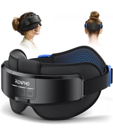 RENPHO Eyeris Masc Head & Eye Massager Migraine Relief Headache Massager for Forehead FSA Eligible HSA Heated Mask Massager Scalp Stress Relax - BLACK